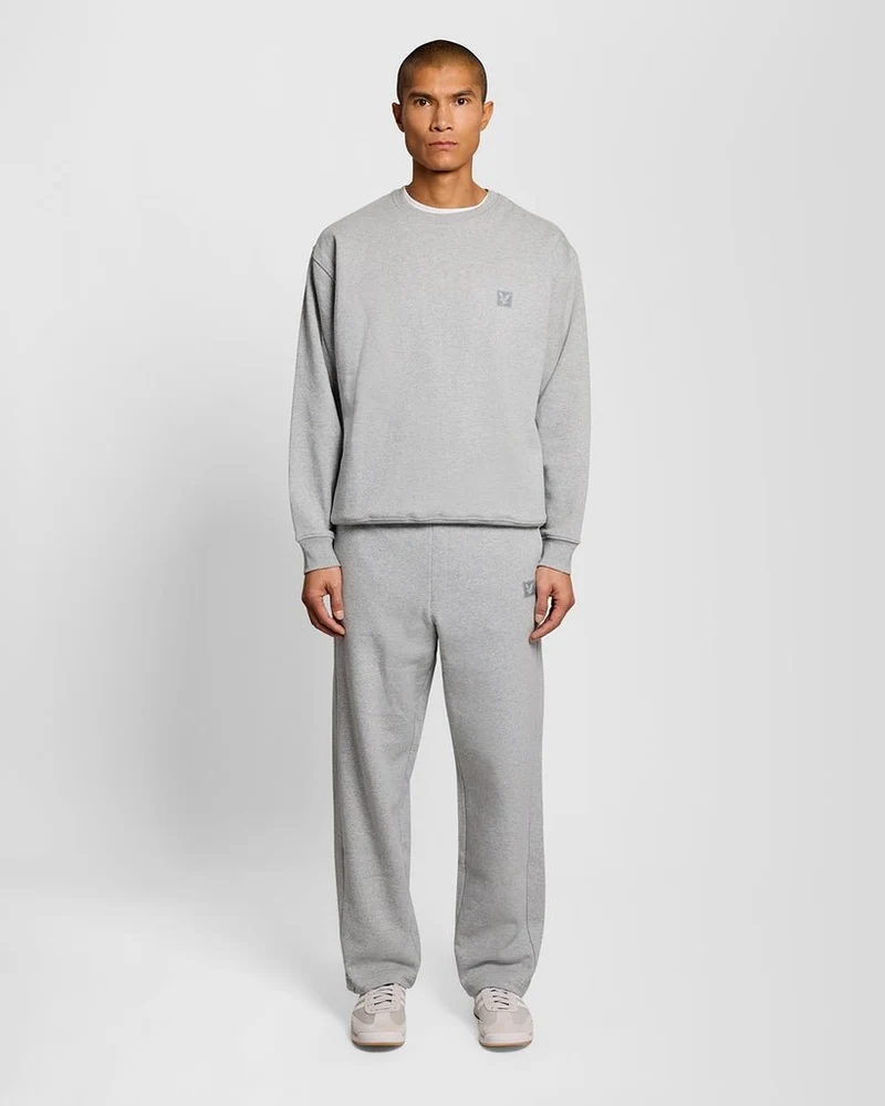 Lyle & Scott Herren-Loungewear-Sweatshirt mit Rundhalsausschnitt | Hellgrau meliert