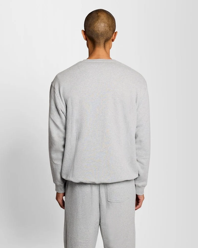 Lyle & Scott Herren-Loungewear-Sweatshirt mit Rundhalsausschnitt | Hellgrau meliert