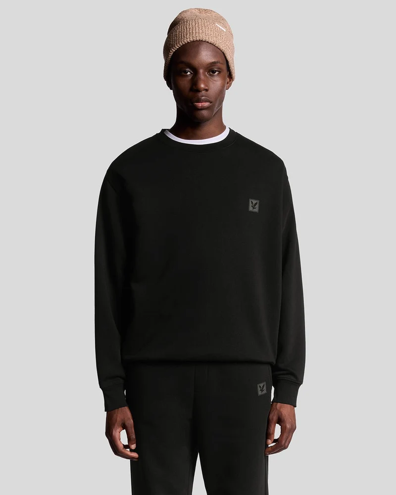 Lyle & Scott Herren-Lounge-Sweatshirt mit Rundhalsausschnitt | Tiefschwarz