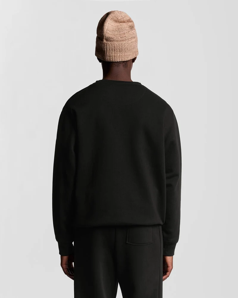 Lyle & Scott Herren-Lounge-Sweatshirt mit Rundhalsausschnitt | Tiefschwarz
