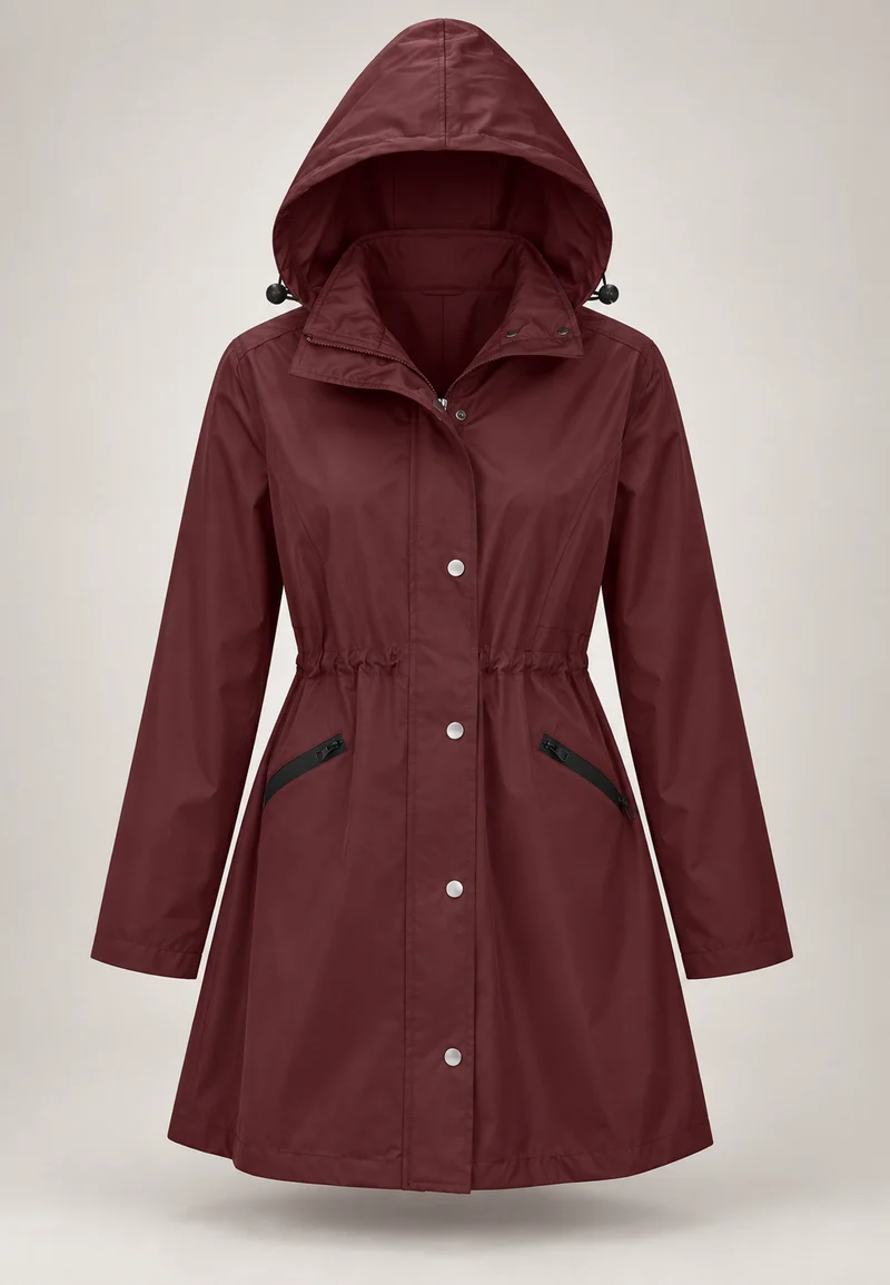 Wasserdichter Damenparka mit Kapuze und verstellbarem Bund – Vérane