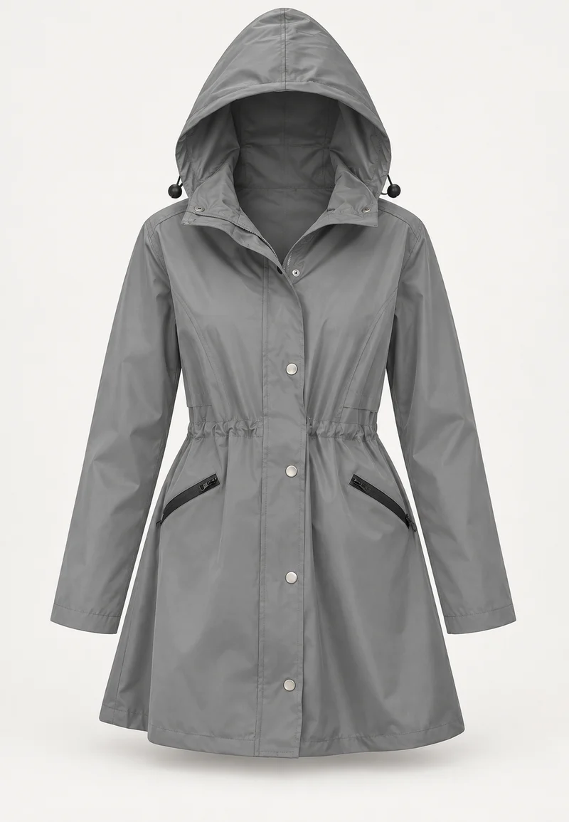 Wasserdichter Damenparka mit Kapuze und verstellbarem Bund – Vérane