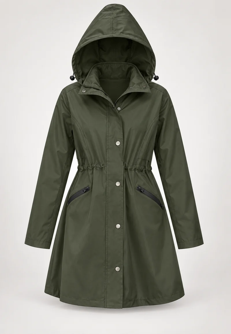 Wasserdichter Damenparka mit Kapuze und verstellbarem Bund – Vérane