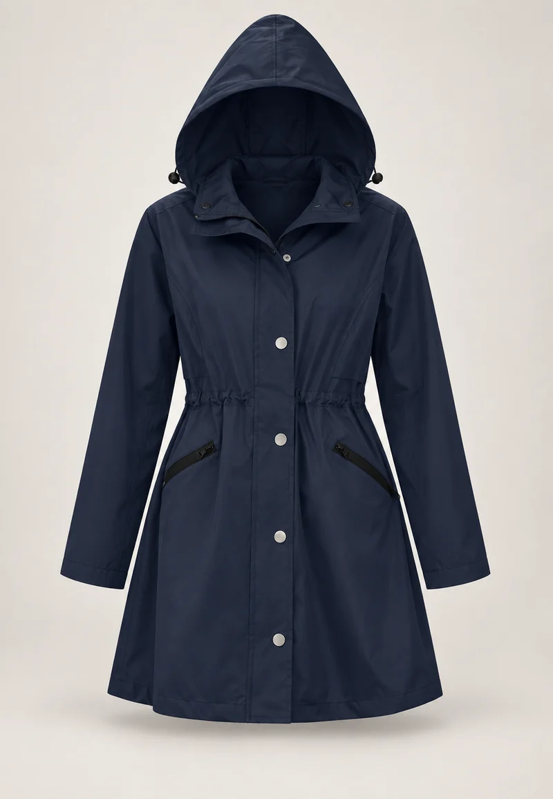 Wasserdichter Damenparka mit Kapuze und verstellbarem Bund – Vérane