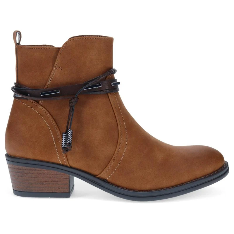 Western-Heeled Ankle Boots - TELOO40009 / 326 233 - Tan