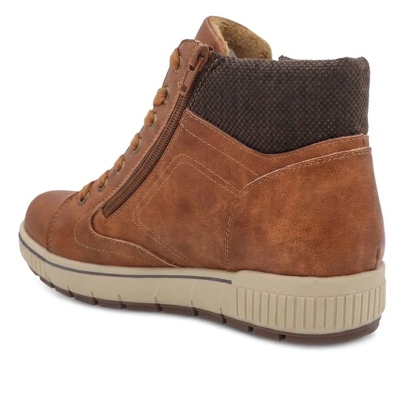 Wide Fit Zip & Lace Fasten Hi-Tops - SIN44002 / 329 614 - Tan