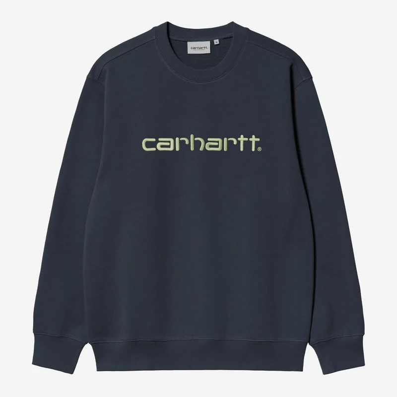 Carhartt WIP Herren Carhartt Sweatshirt | Tiefes Nachtblau / Zartes Grün