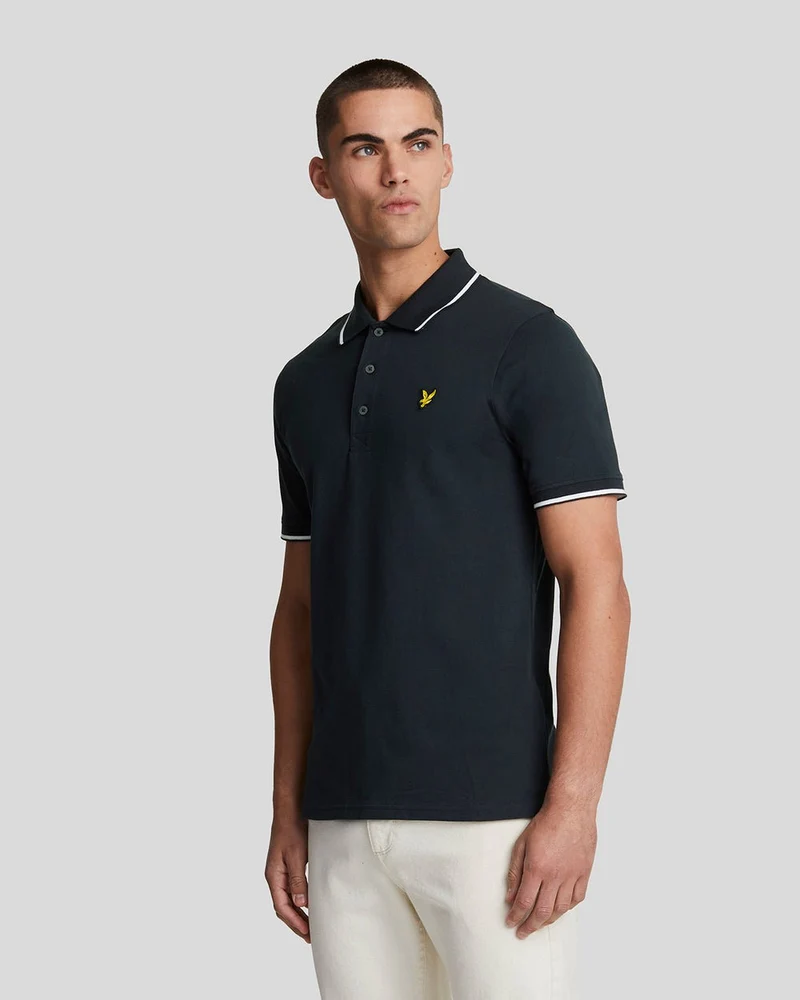 Lyle & Scott Herren-Poloshirt mit Farbverlauf | Dunkelblau Weiß
