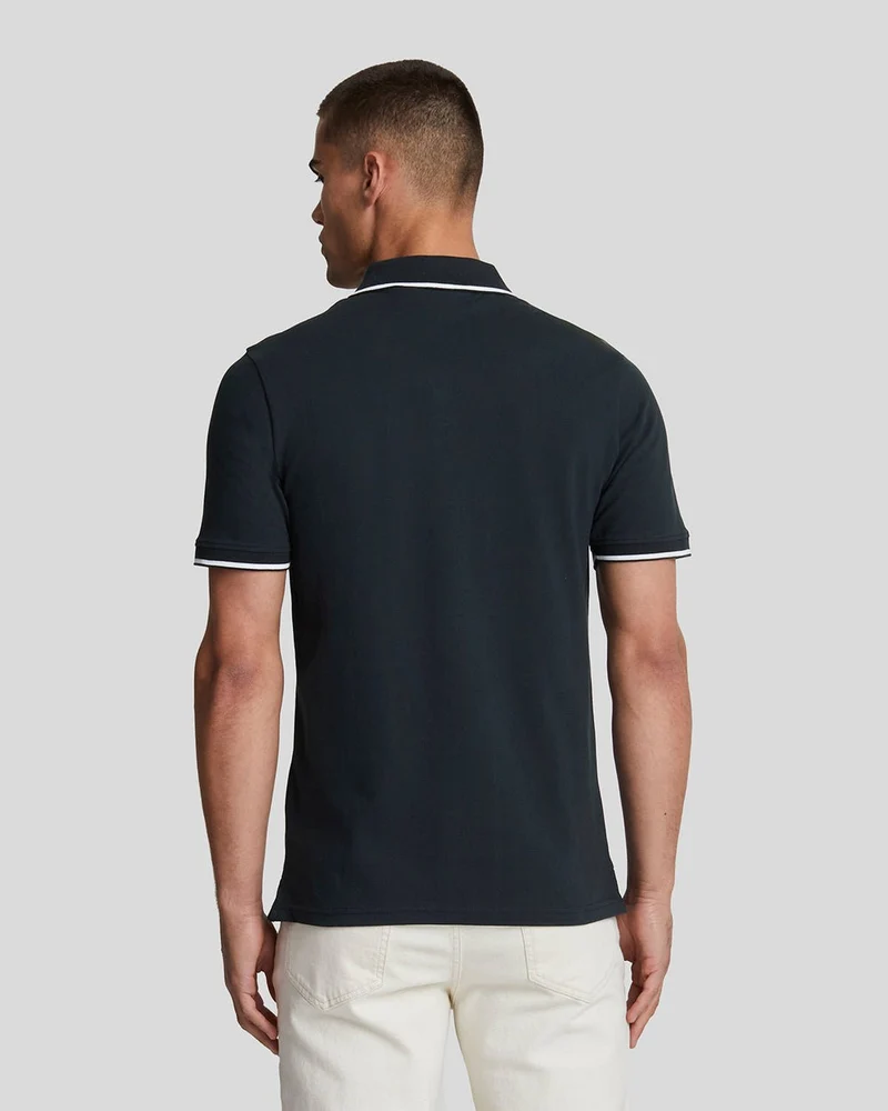 Lyle & Scott Herren-Poloshirt mit Farbverlauf | Dunkelblau Weiß