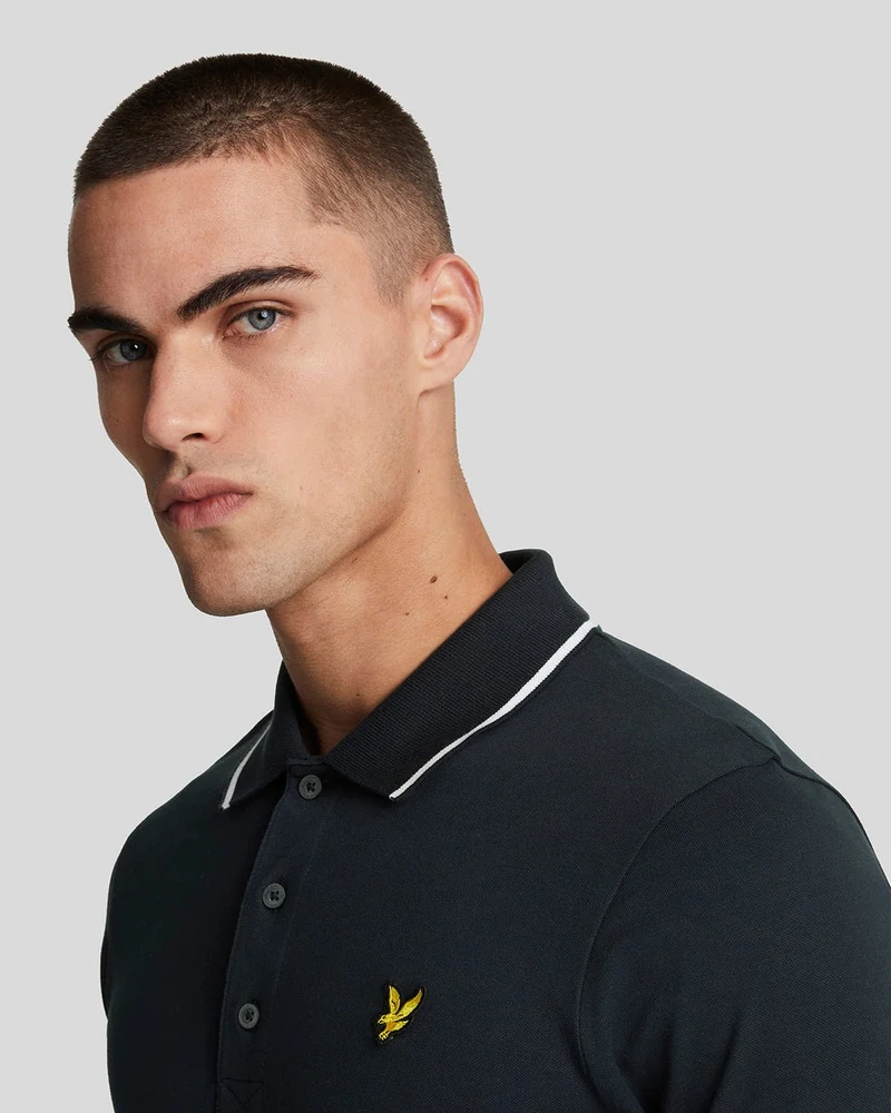 Lyle & Scott Herren-Poloshirt mit Farbverlauf | Dunkelblau Weiß