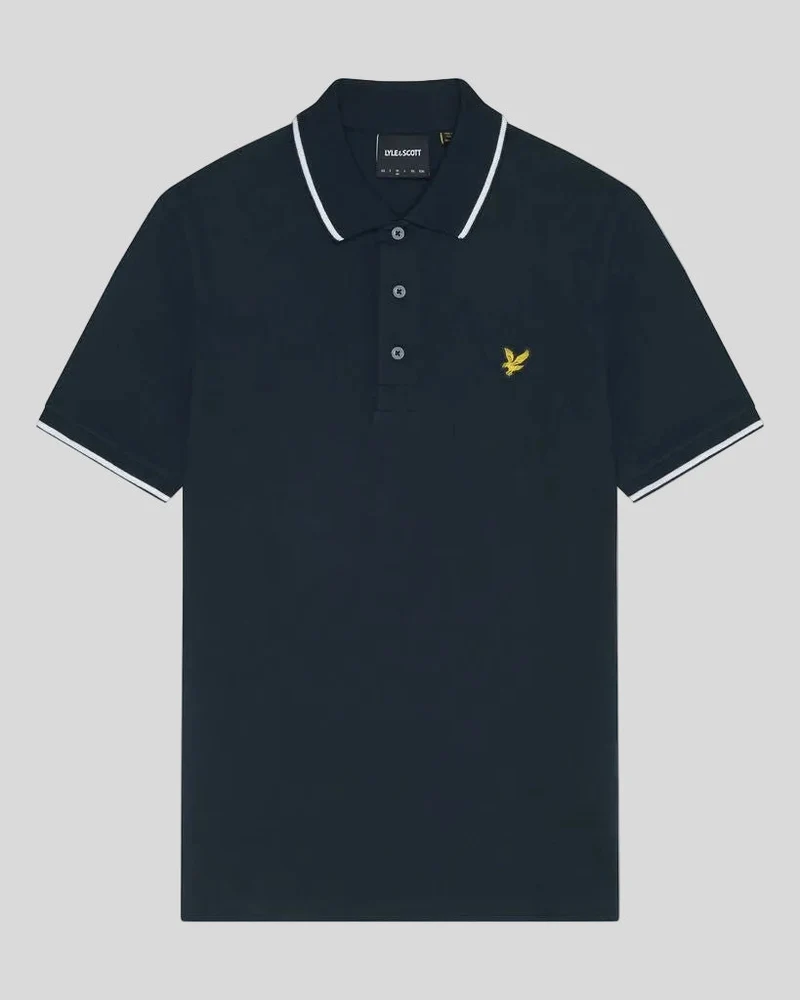 Lyle & Scott Herren-Poloshirt mit Farbverlauf | Dunkelblau Weiß