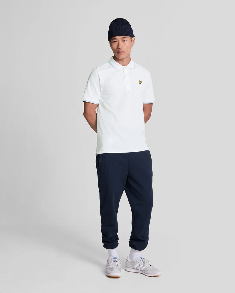 Lyle & Scott Herren-Poloshirt mit Farbverlauf | Weiß/Hellblau
