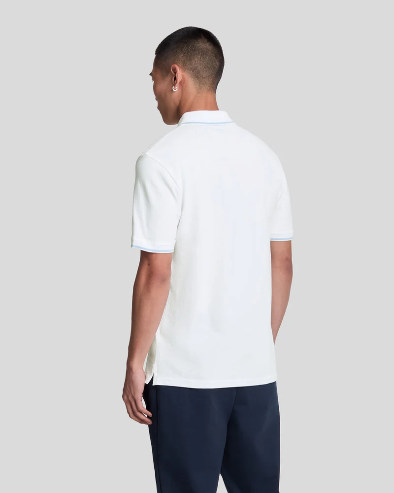 Lyle & Scott Herren-Poloshirt mit Farbverlauf | Weiß/Hellblau