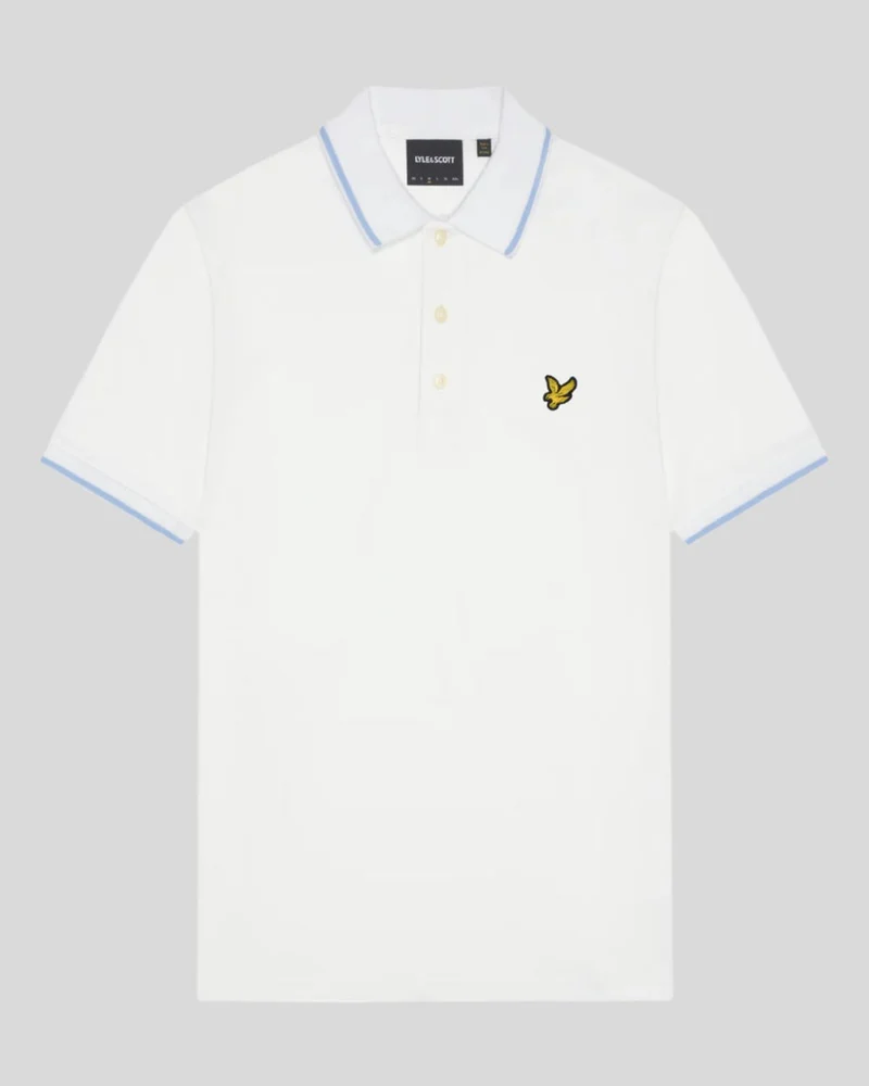 Lyle & Scott Herren-Poloshirt mit Farbverlauf | Weiß/Hellblau