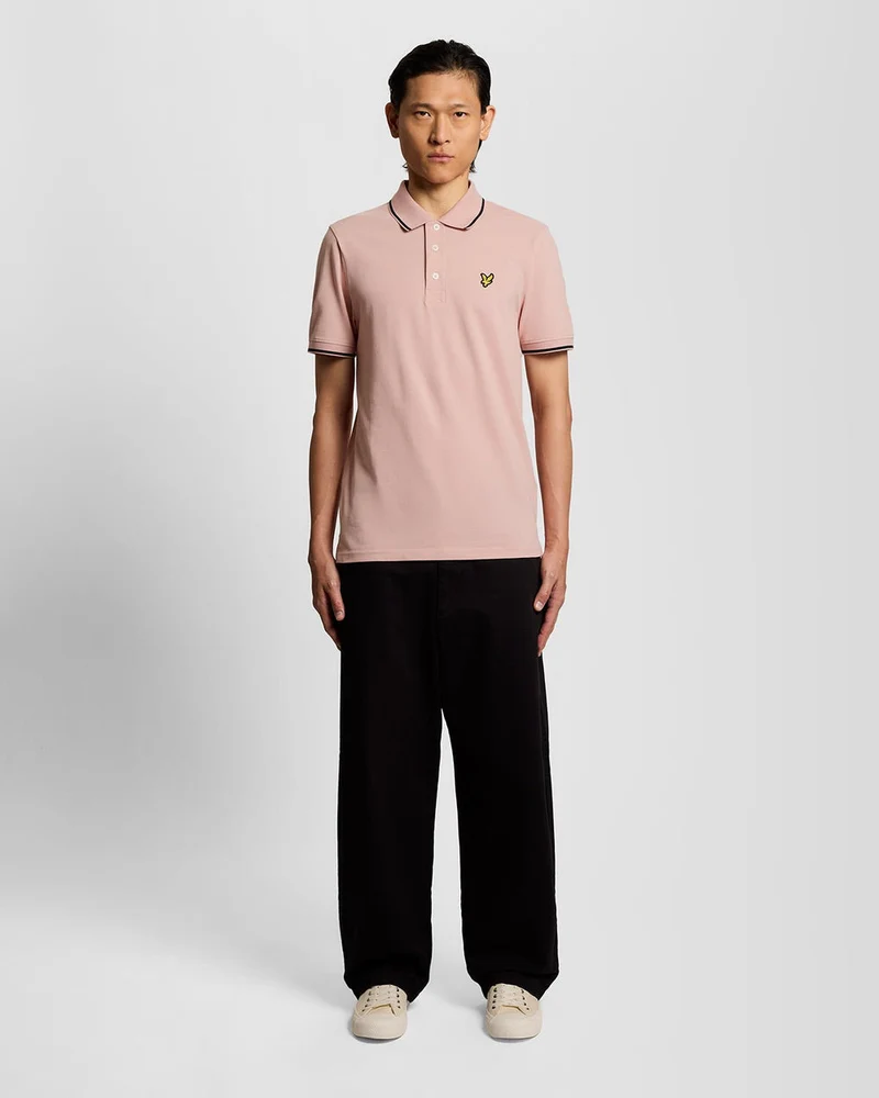 Lyle & Scott Herren-Poloshirt mit Farbverlauf | Rosa-Grapefruit-Dunkelblau