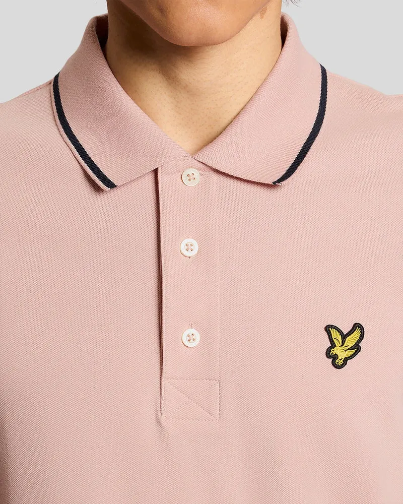 Lyle & Scott Herren-Poloshirt mit Farbverlauf | Rosa-Grapefruit-Dunkelblau