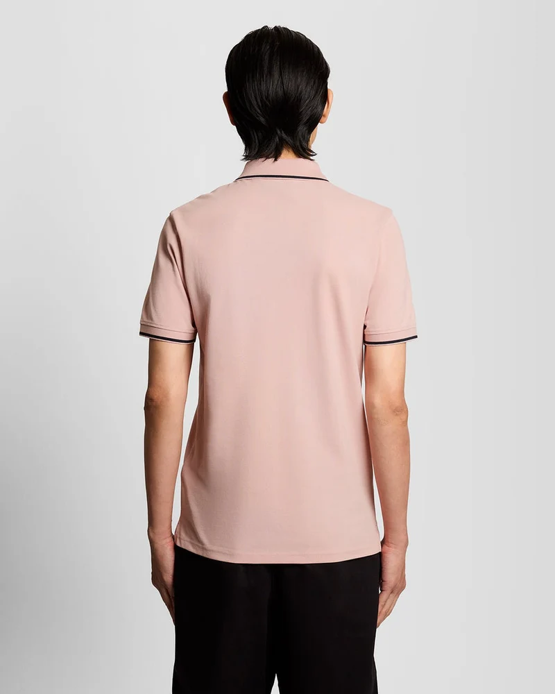 Lyle & Scott Herren-Poloshirt mit Farbverlauf | Rosa-Grapefruit-Dunkelblau