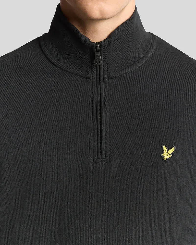 Lyle & Scott Herren-Sweatshirt mit Viertelreißverschluss aus Baumwolle mit Loopback-Rücken | Gunmetal