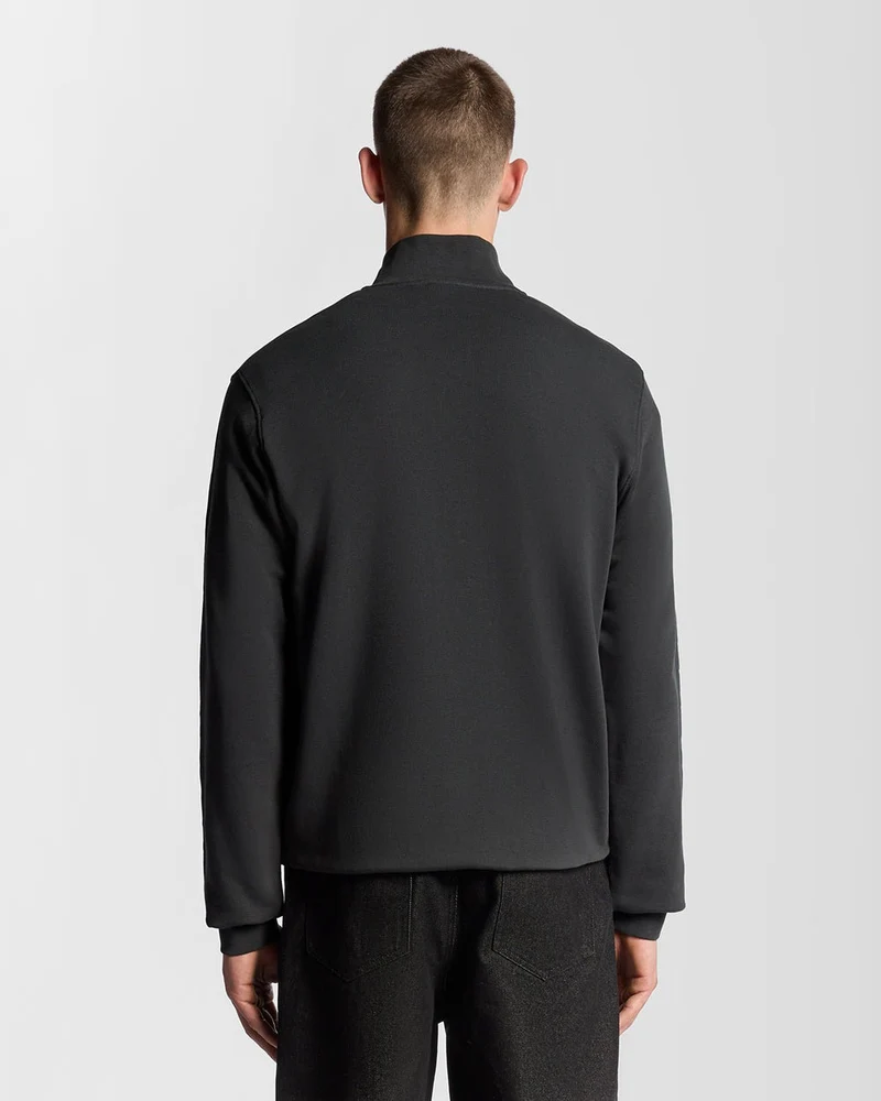 Lyle & Scott Herren-Sweatshirt mit Viertelreißverschluss aus Baumwolle mit Loopback-Rücken | Gunmetal