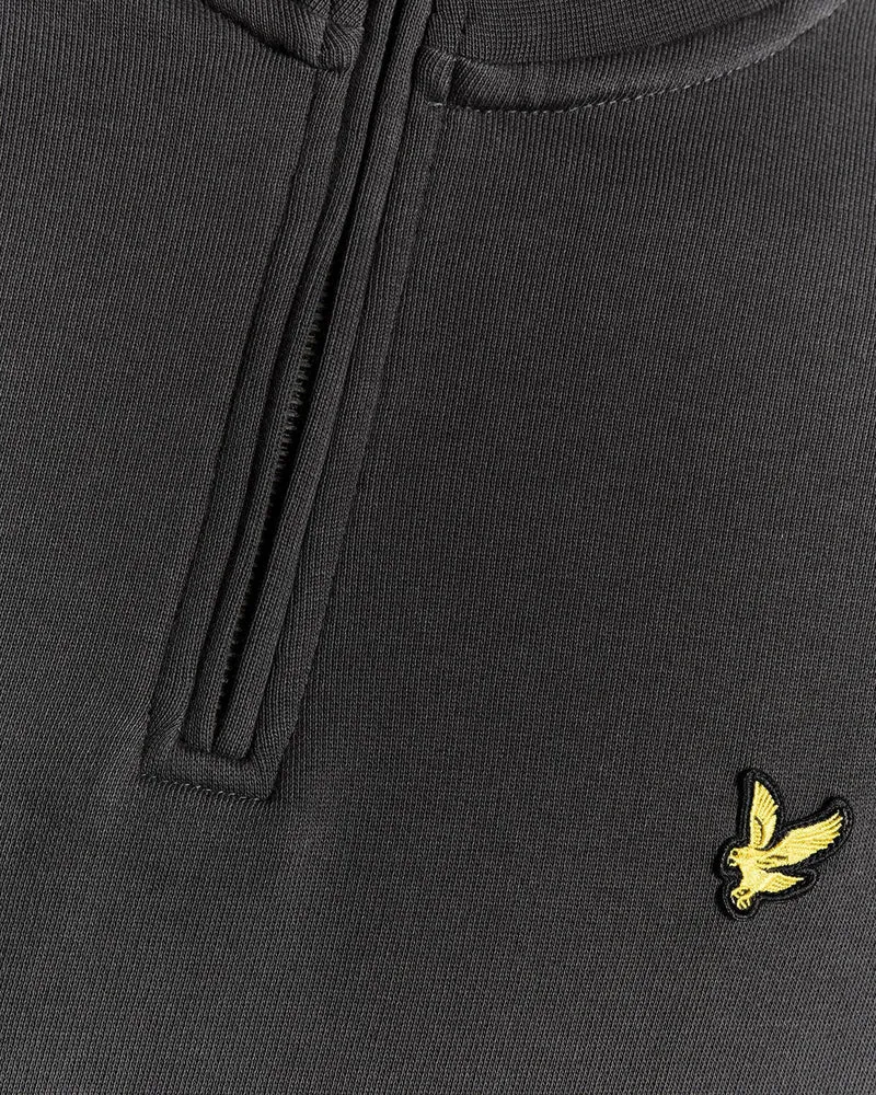 Lyle & Scott Herren-Sweatshirt mit Viertelreißverschluss aus Baumwolle mit Loopback-Rücken | Gunmetal