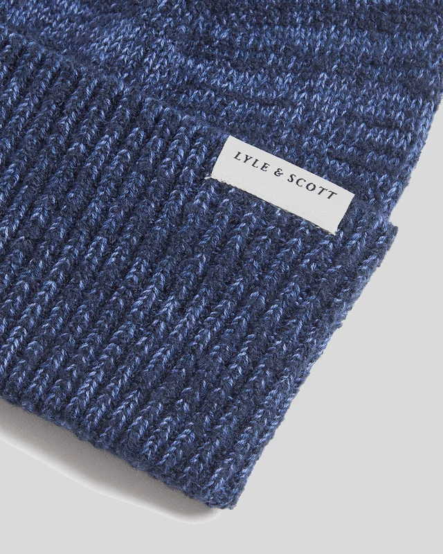 Lyle & Scott Mehrfarbige Mütze | Dunkelblau meliert