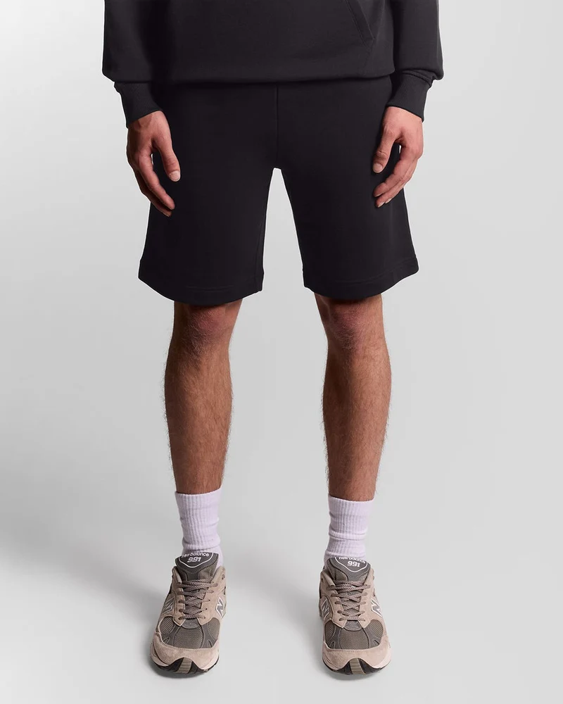 Lyle & Scott Herren-Baumwoll-Sweatshorts | Tiefschwarz
