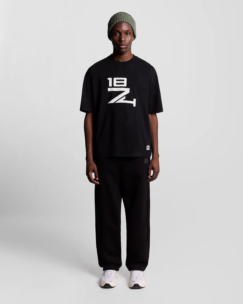 Lyle & Scott Herren Lounge Jogginghose mit geradem Bein | Tiefschwarz