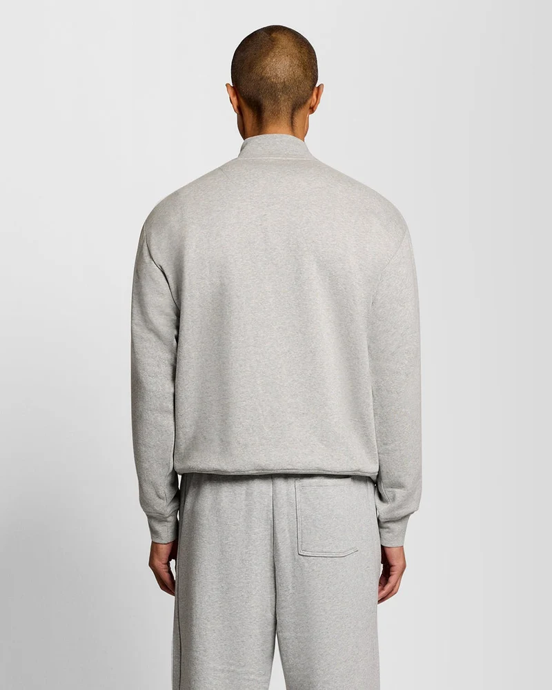 Lyle & Scott Herren-Loungewear-Sweatshirt mit Viertelreißverschluss | Hellgrau meliert