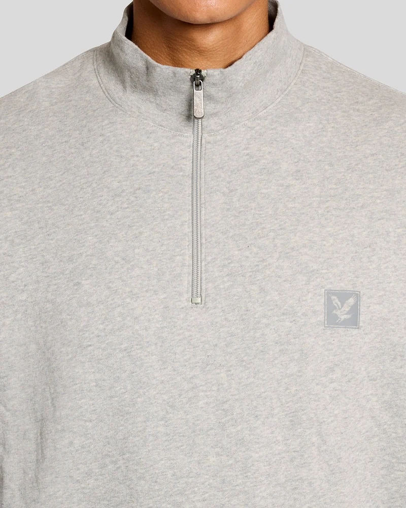 Lyle & Scott Herren-Loungewear-Sweatshirt mit Viertelreißverschluss | Hellgrau meliert