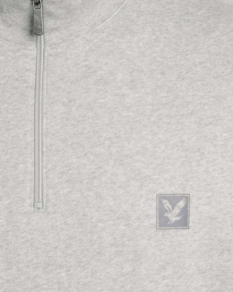 Lyle & Scott Herren-Loungewear-Sweatshirt mit Viertelreißverschluss | Hellgrau meliert