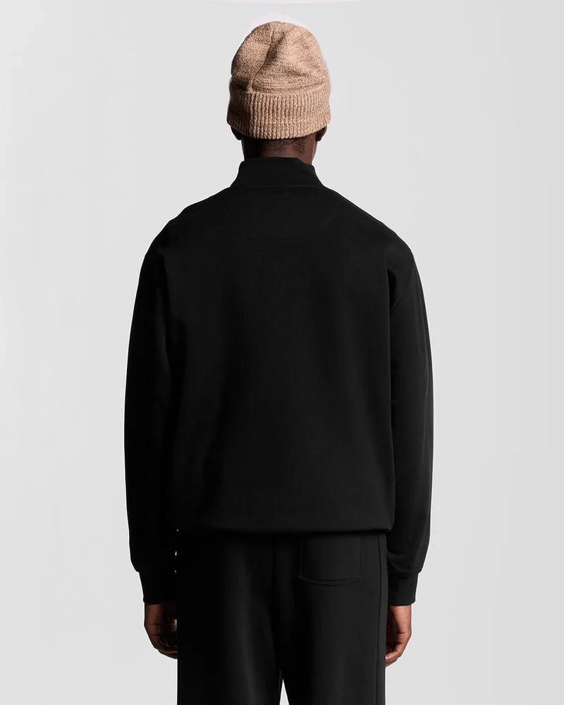 Lyle & Scott Herren-Lounge-Sweatshirt mit Viertelreißverschluss | Tiefschwarz