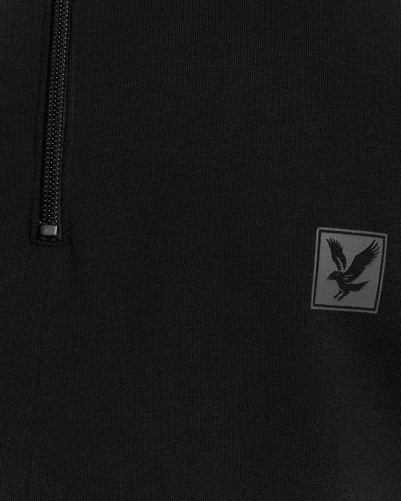Lyle & Scott Herren-Lounge-Sweatshirt mit Viertelreißverschluss | Tiefschwarz