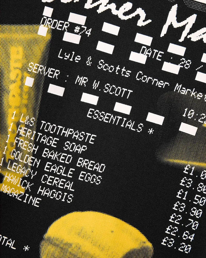 Lyle & Scott Corner Market Herren-Hoodie mit Grafikprint | Tiefschwarz