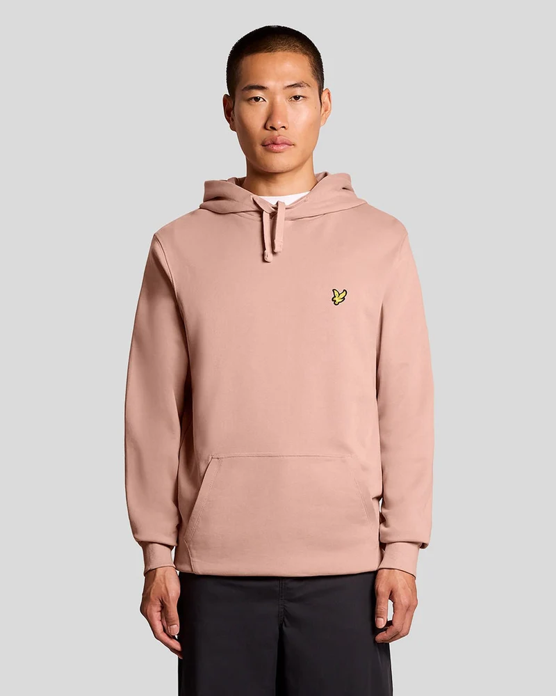 Lyle & Scott Herren-Hoodie aus Baumwolle mit Loopback-Muster | Rosa Grapefruit
