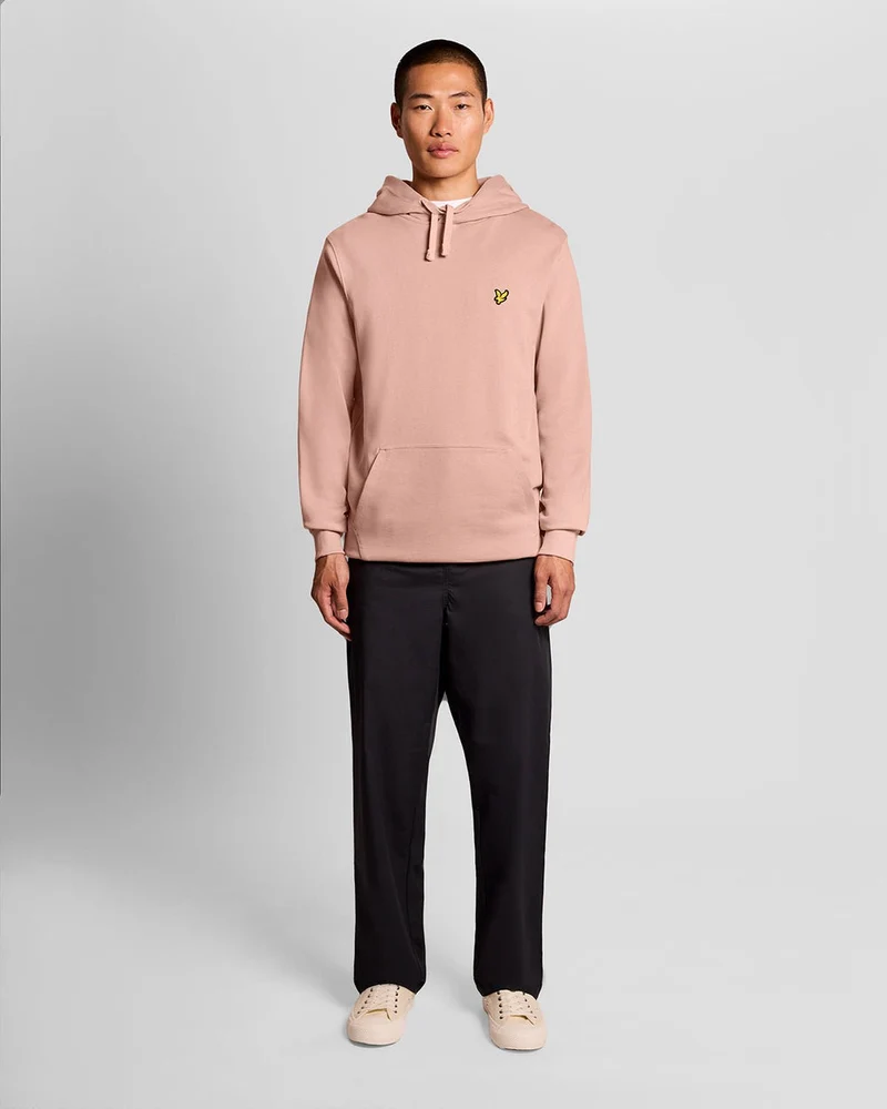 Lyle & Scott Herren-Hoodie aus Baumwolle mit Loopback-Muster | Rosa Grapefruit