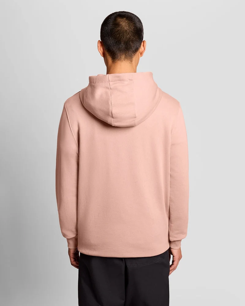 Lyle & Scott Herren-Hoodie aus Baumwolle mit Loopback-Muster | Rosa Grapefruit