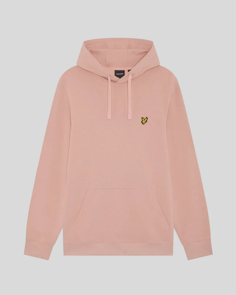 Lyle & Scott Herren-Hoodie aus Baumwolle mit Loopback-Muster | Rosa Grapefruit