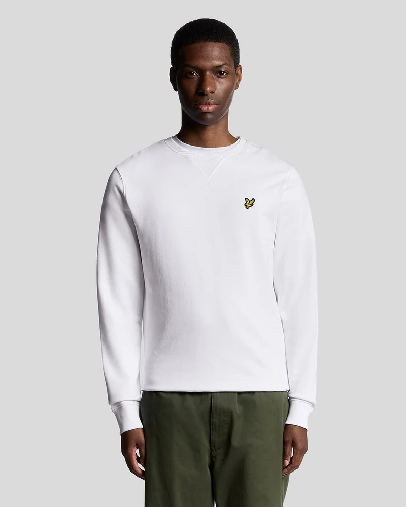 Lyle & Scott Herren-Sweatshirt mit Rundhalsausschnitt | Weiß