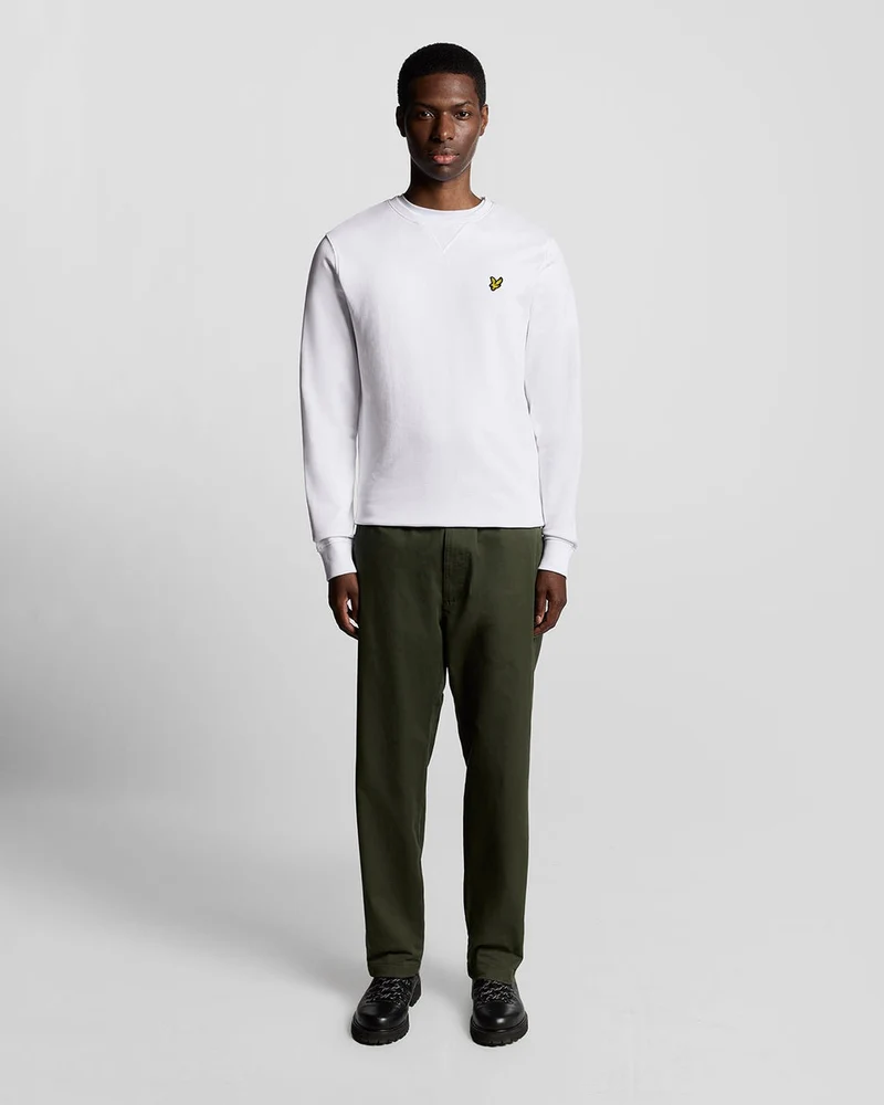 Lyle & Scott Herren-Sweatshirt mit Rundhalsausschnitt | Weiß