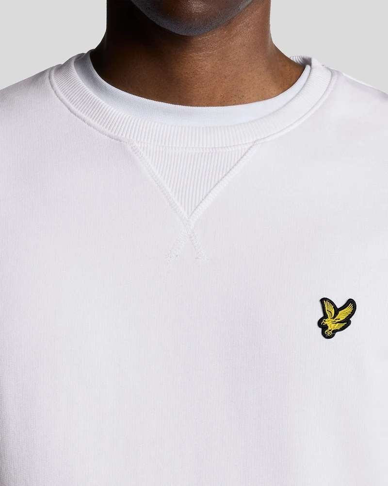Lyle & Scott Herren-Sweatshirt mit Rundhalsausschnitt | Weiß