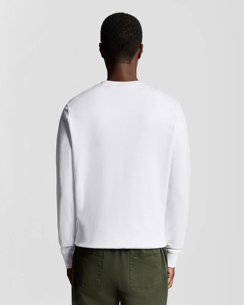 Lyle & Scott Herren-Sweatshirt mit Rundhalsausschnitt | Weiß