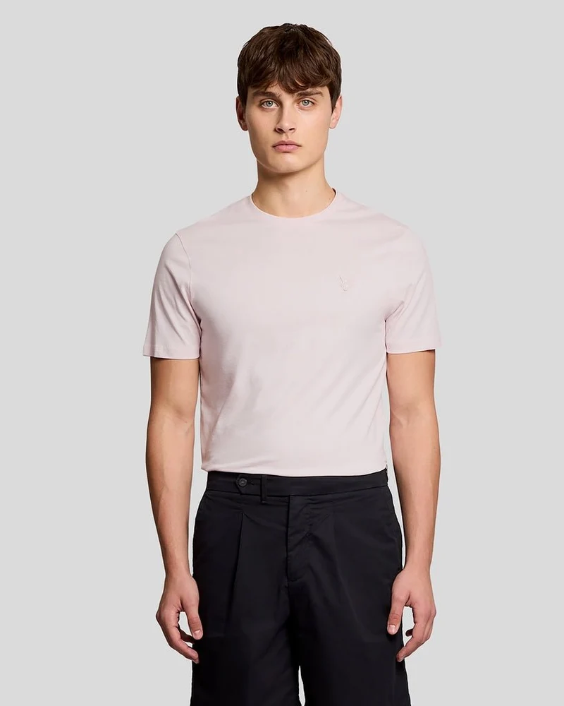 Lyle & Scott Herren-T-Shirt aus feinster Baumwolle | Hellrosa