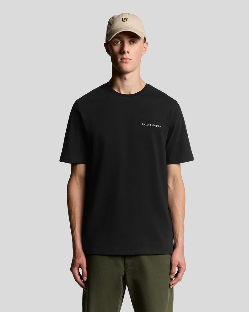 Lyle & Scott Raglan-T-Shirt für Herren aus Leinenmischung | Tiefschwarz