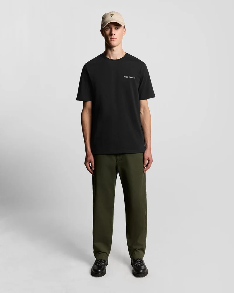 Lyle & Scott Raglan-T-Shirt für Herren aus Leinenmischung | Tiefschwarz