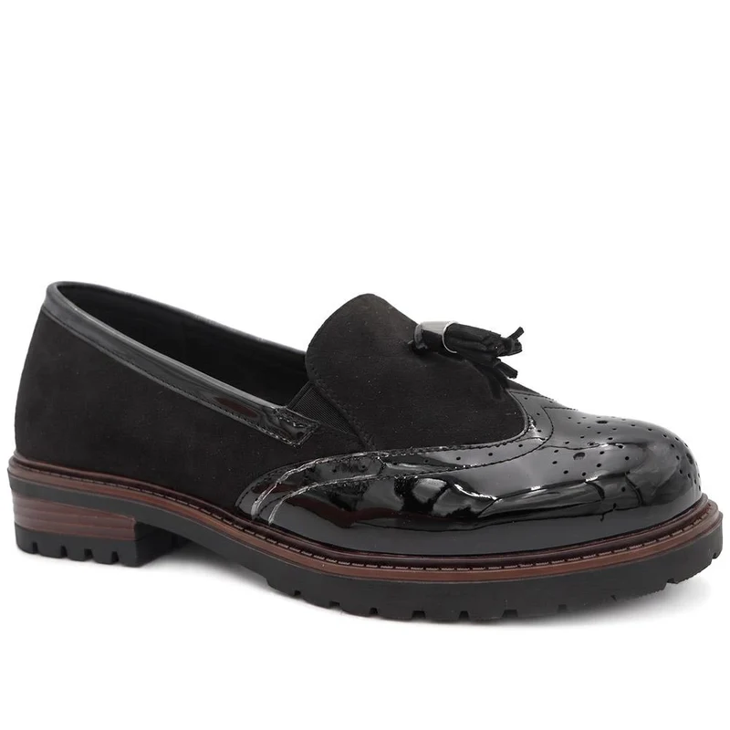 Wide Fit Heeled Moccasins - WOIL44016 / 329 597