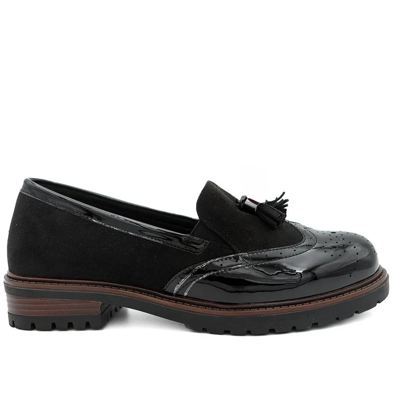 Wide Fit Heeled Moccasins - WOIL44016 / 329 597 - Black