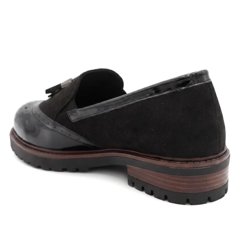 Wide Fit Heeled Moccasins - WOIL44016 / 329 597 - Black