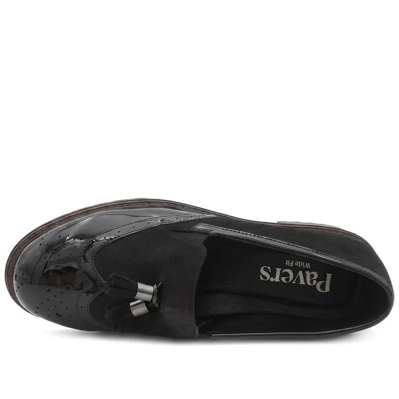 Wide Fit Heeled Moccasins - WOIL44016 / 329 597 - Black