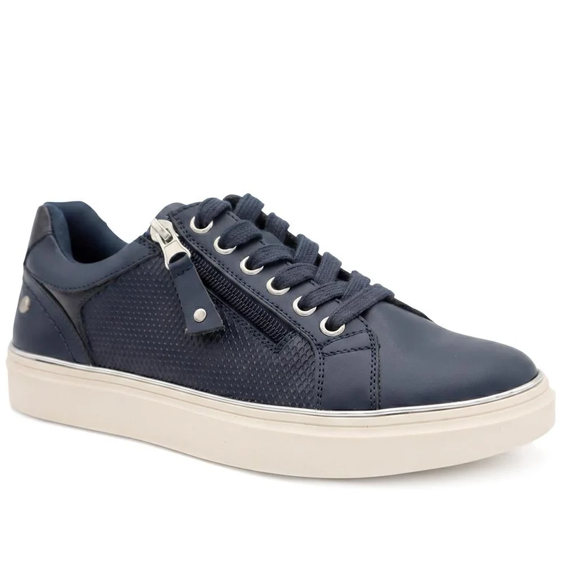 Wide Fit Zip & Lace Trainers With Grip Sole - WOIL42005 / 328 226