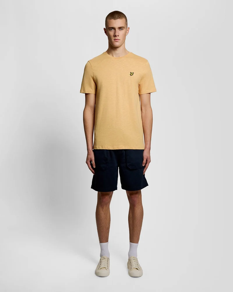 Lyle & Scott Herren-T-Shirt aus feiner Baumwolle (Slub-Muster) | Honigwabengelb